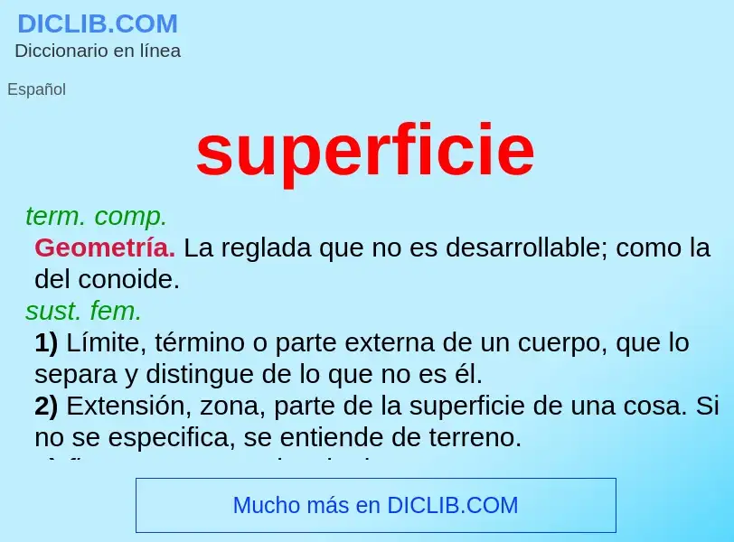 Qu'est-ce que superficie - définition