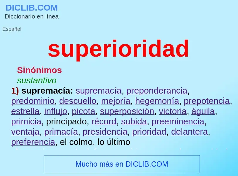 Was ist superioridad - Definition