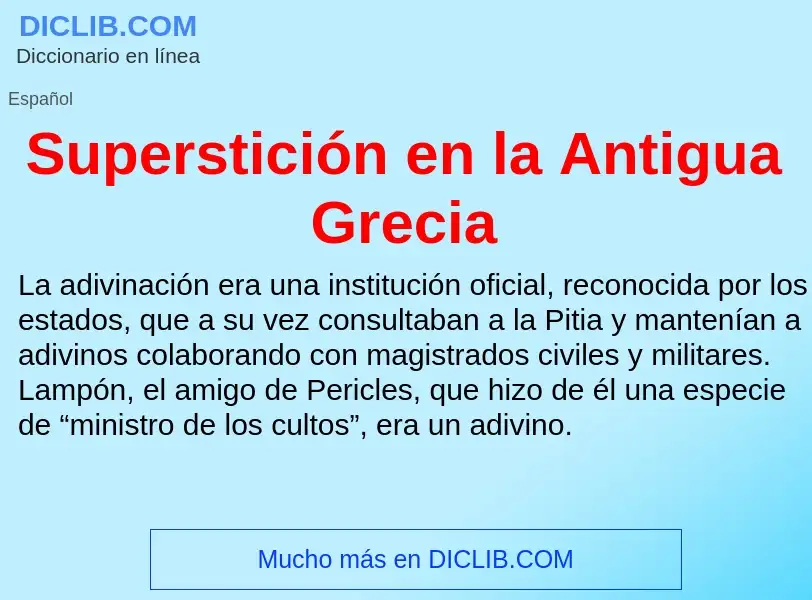 O que é Superstición en la Antigua Grecia - definição, significado, conceito