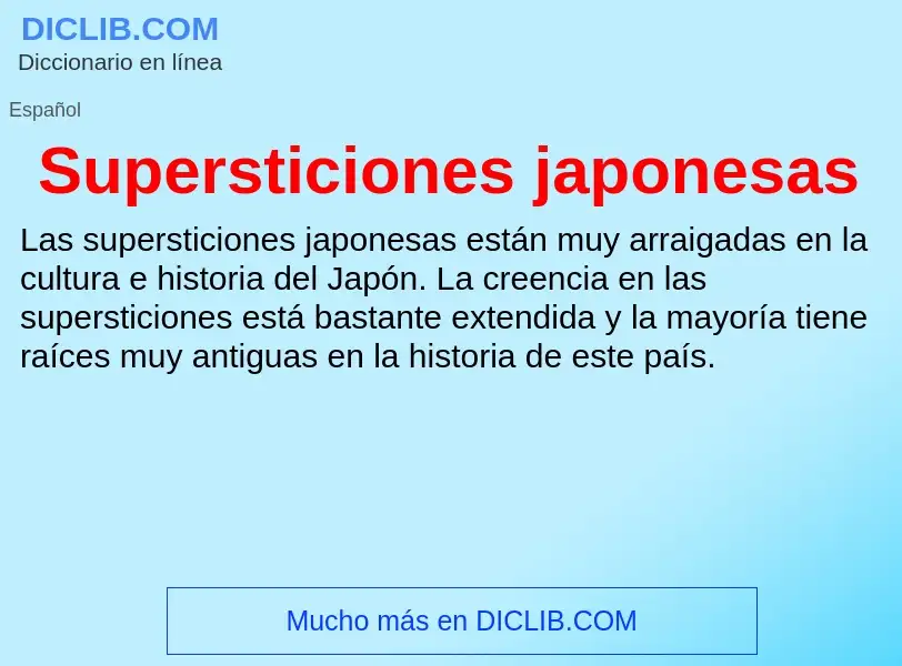 Qu'est-ce que Supersticiones japonesas - définition