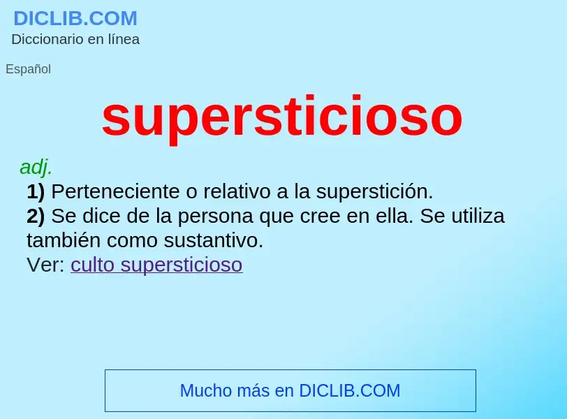 Wat is supersticioso - definition