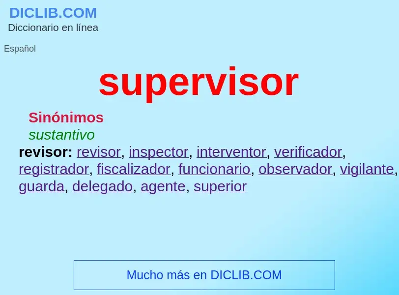 What is supervisor - meaning and definition