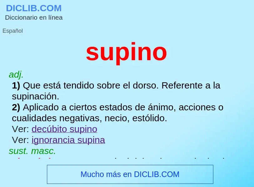 Was ist supino - Definition