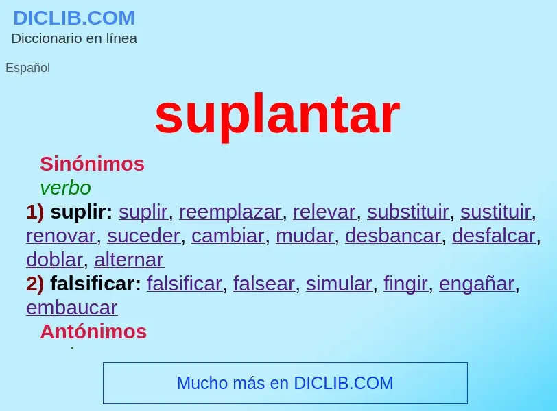 What is suplantar - definition