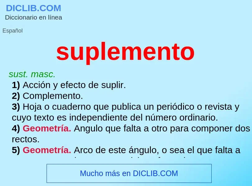 O que é suplemento - definição, significado, conceito