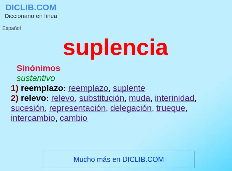 O que é suplencia - definição, significado, conceito