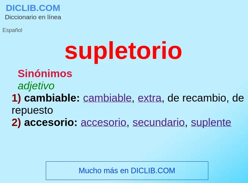 What is supletorio - definition