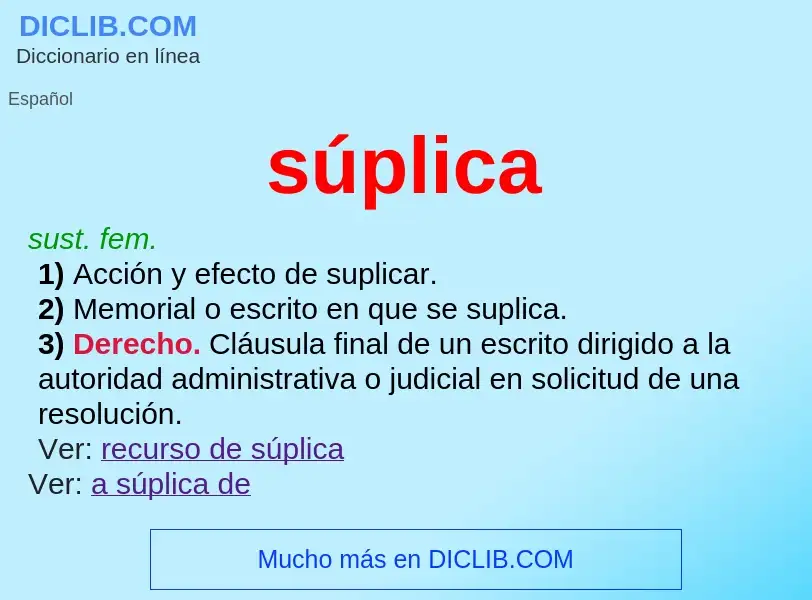 What is súplica - meaning and definition