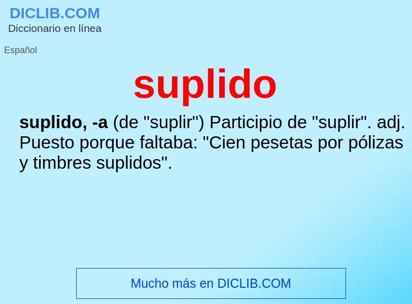 O que é suplido - definição, significado, conceito