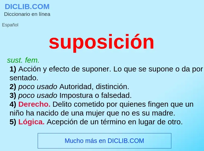 What is suposición - definition