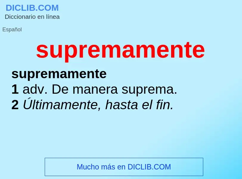 O que é supremamente - definição, significado, conceito