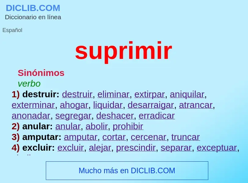 Was ist suprimir - Definition