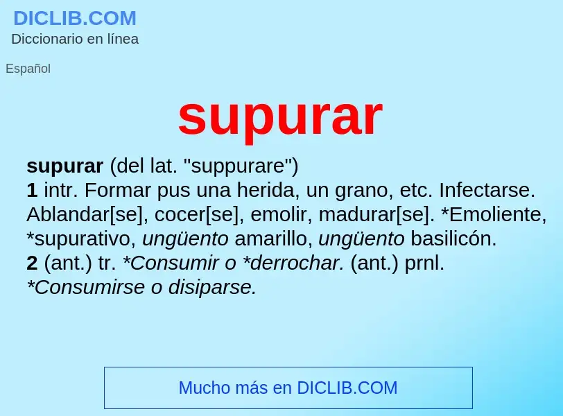 O que é supurar - definição, significado, conceito