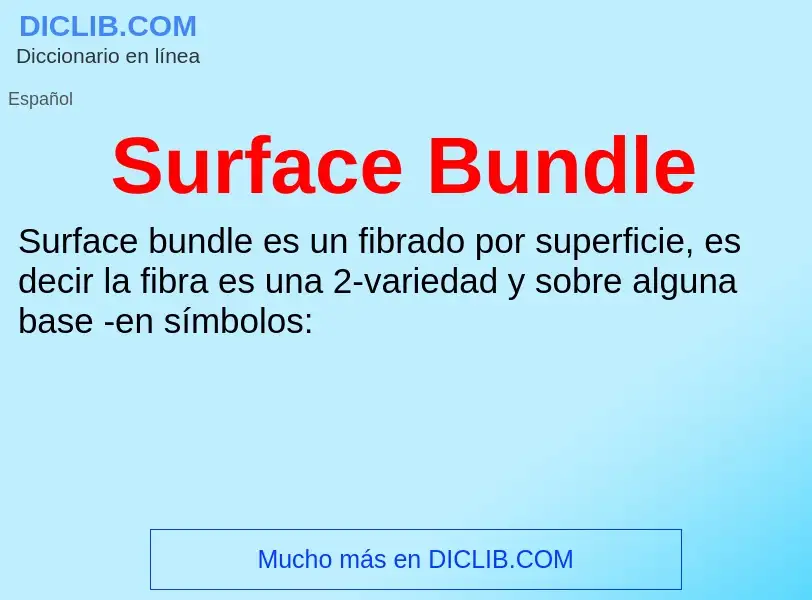 Wat is Surface Bundle - definition