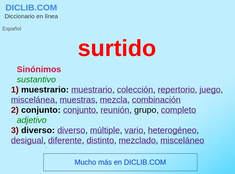 Was ist surtido - Definition