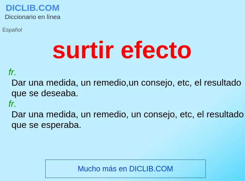 Wat is surtir efecto - definition