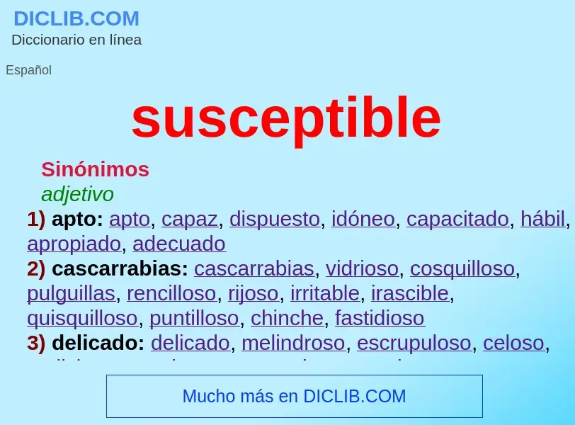 O que é susceptible - definição, significado, conceito