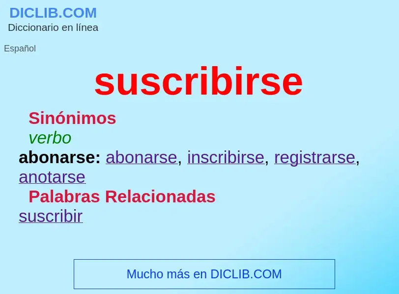 Wat is suscribirse - definition