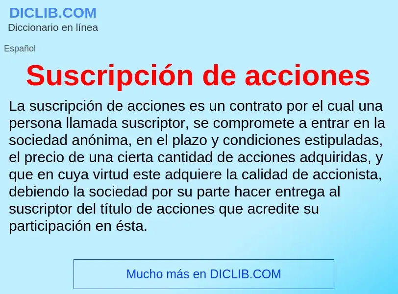 Что такое Suscripción de acciones - определение