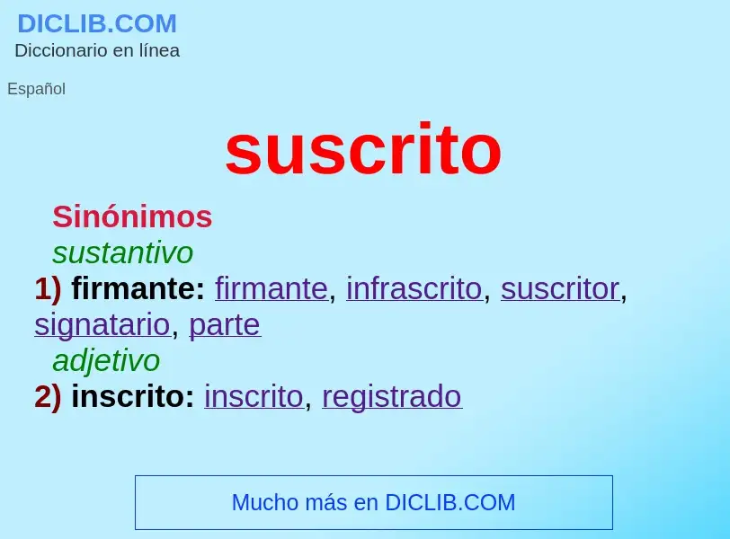 What is suscrito - definition