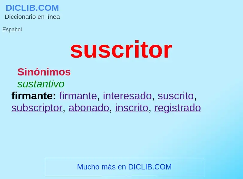 What is suscritor - definition