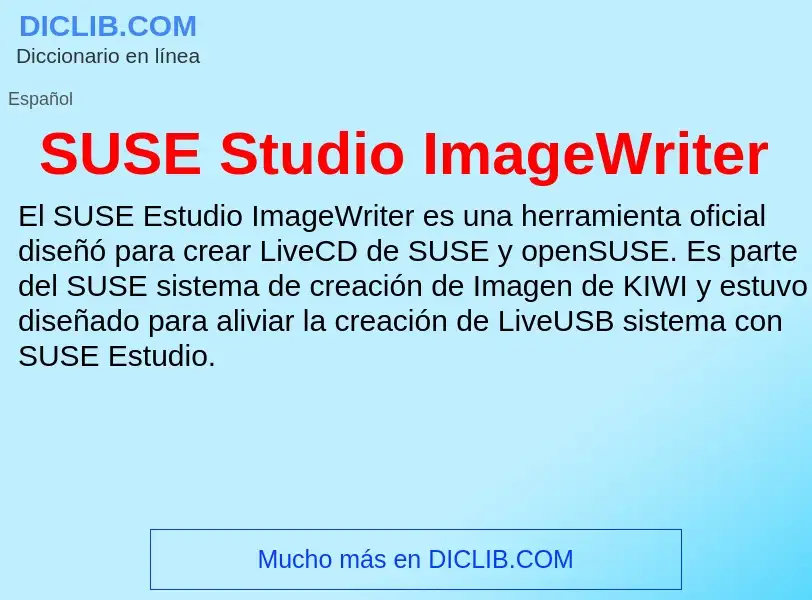 Что такое SUSE Studio ImageWriter - определение