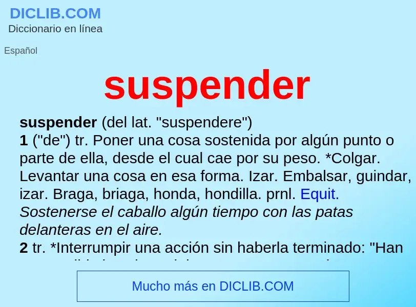 O que é suspender - definição, significado, conceito