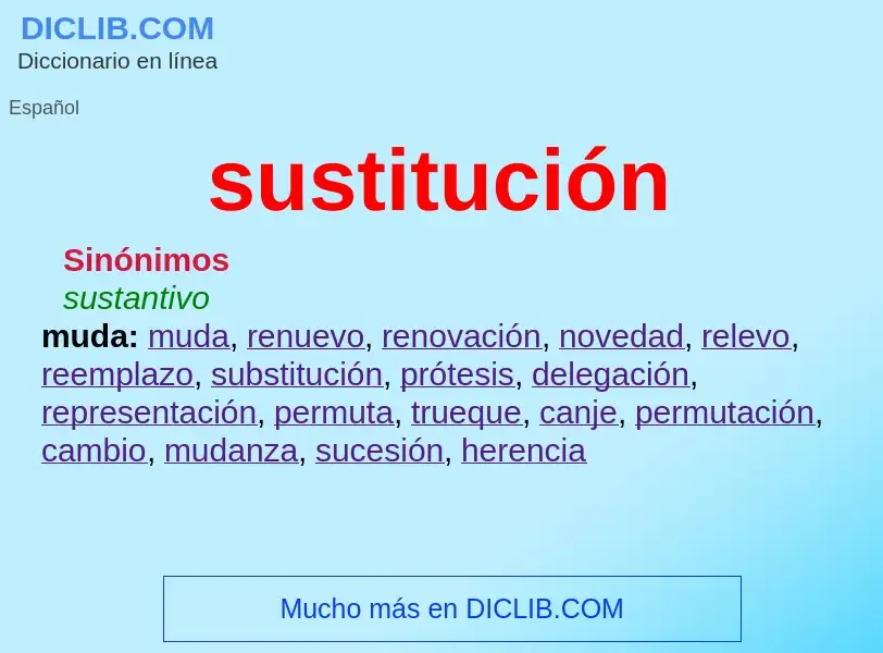 What is sustitución - meaning and definition