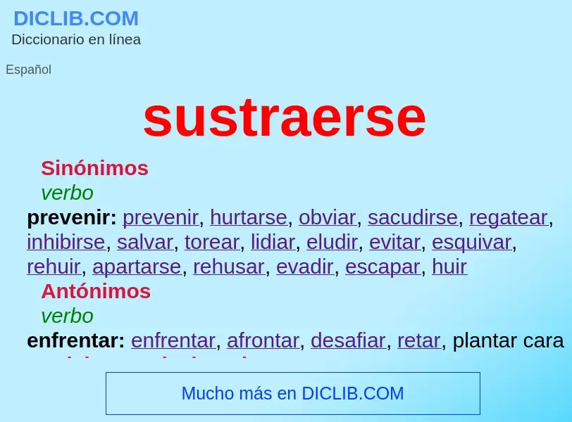 What is sustraerse - meaning and definition