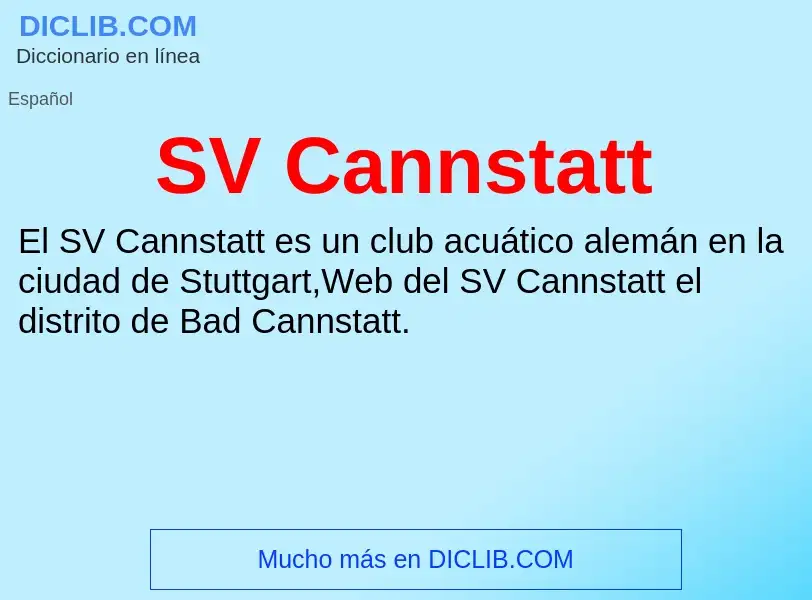 Что такое SV Cannstatt - определение