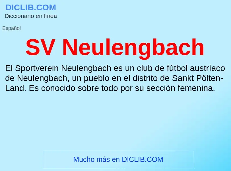 Что такое SV Neulengbach - определение