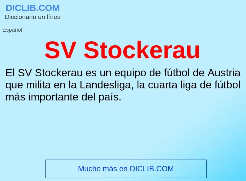 Что такое SV Stockerau - определение