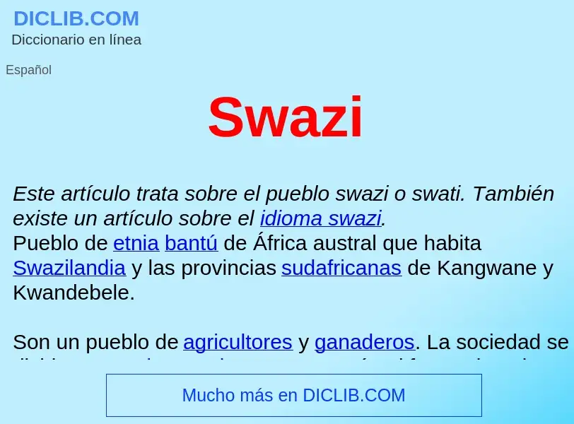 ¿Qué es Swazi ? - significado y definición