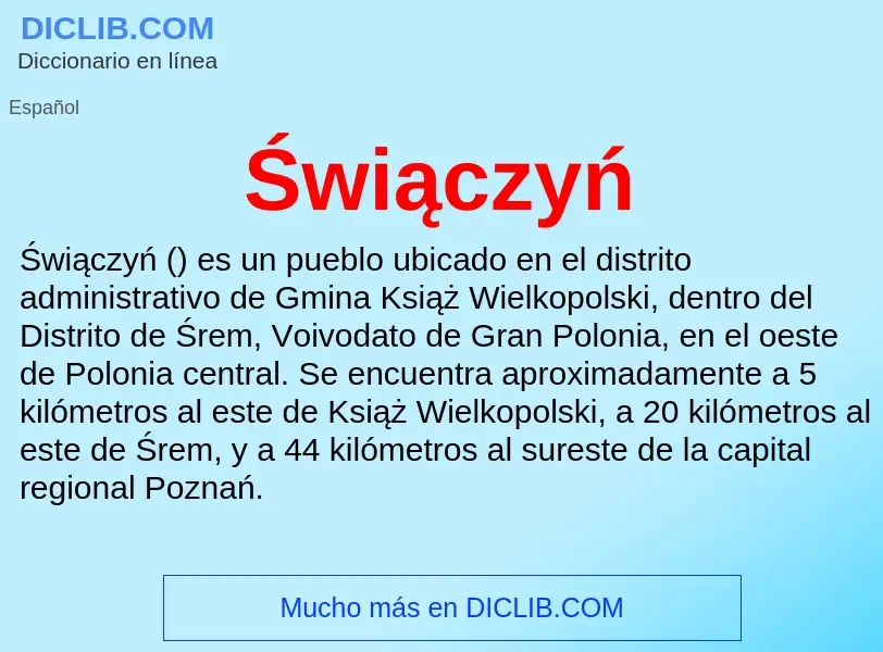 What is Świączyń - meaning and definition