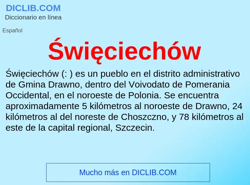 What is Święciechów - meaning and definition