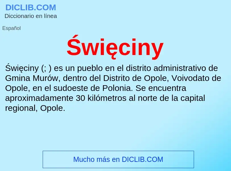 Wat is Święciny - definition