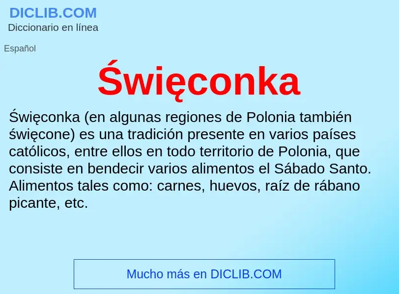 What is Święconka - meaning and definition