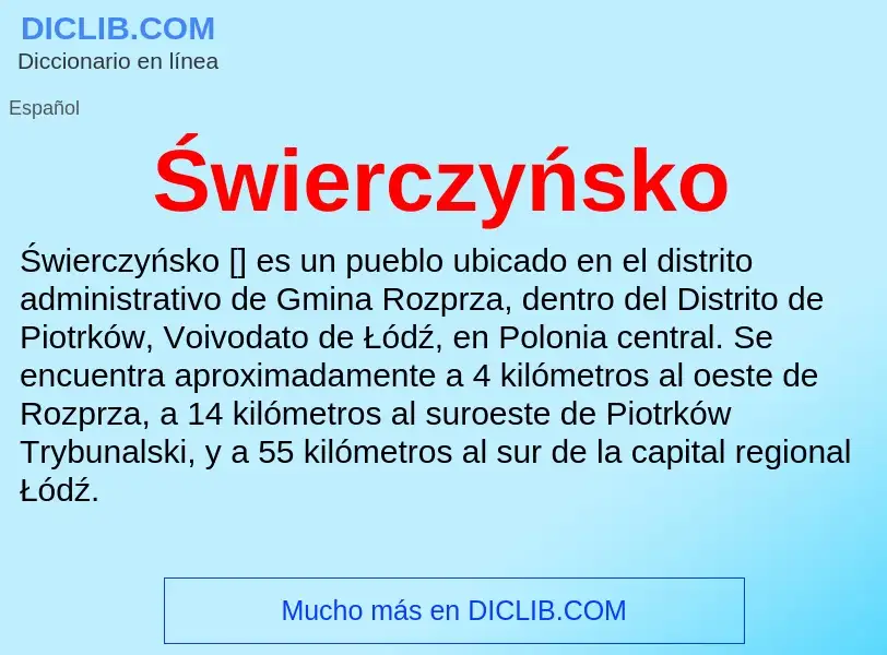 ¿Qué es Świerczyńsko? - significado y definición