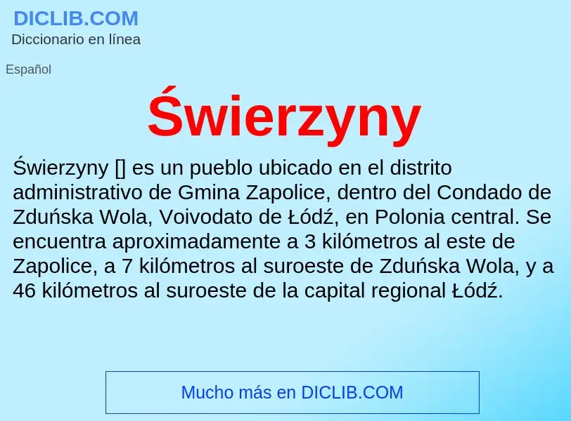 What is Świerzyny - meaning and definition