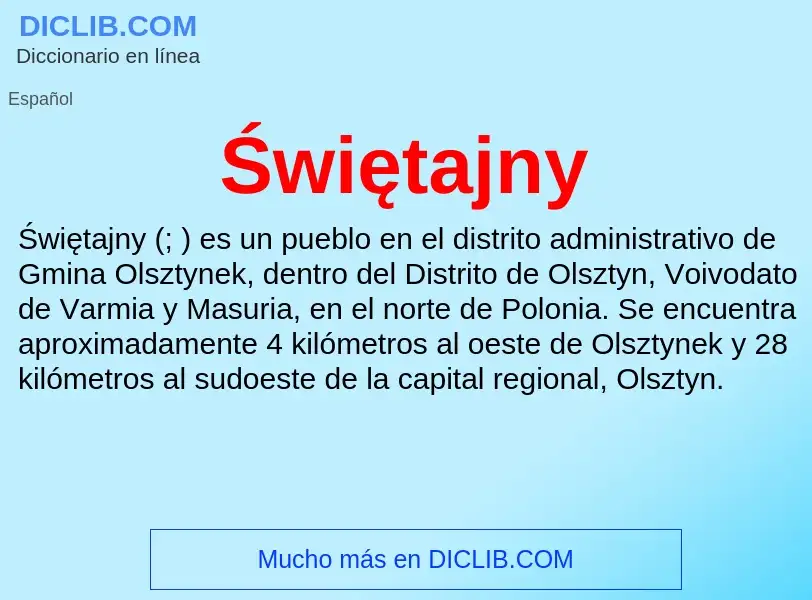 What is Świętajny - meaning and definition