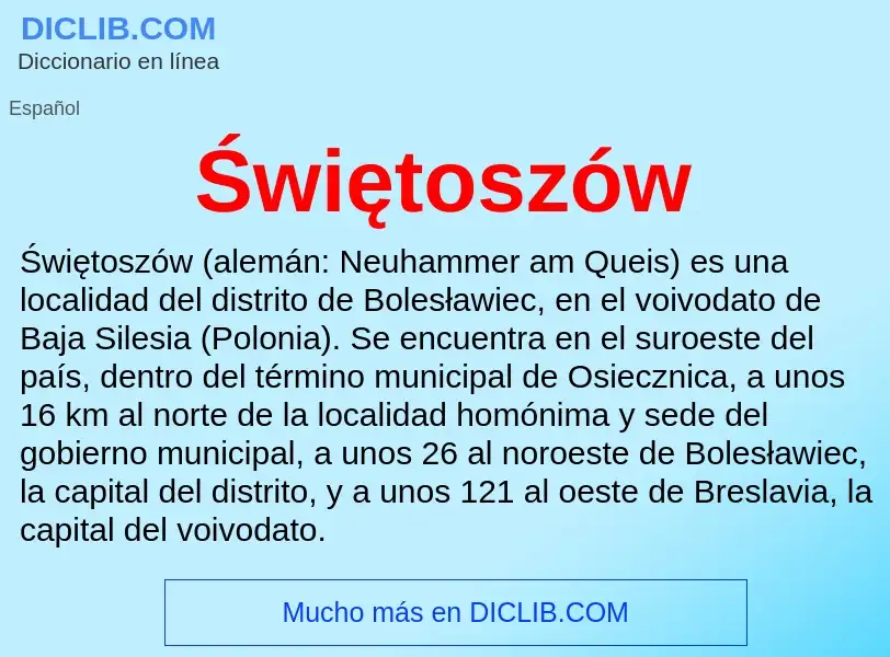 What is Świętoszów - meaning and definition