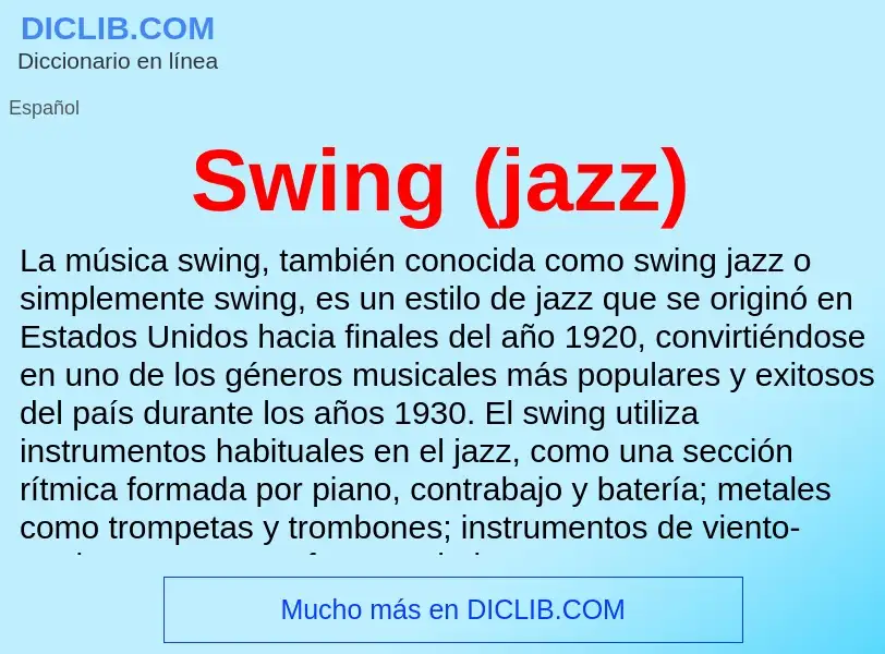 Что такое Swing (jazz) - определение