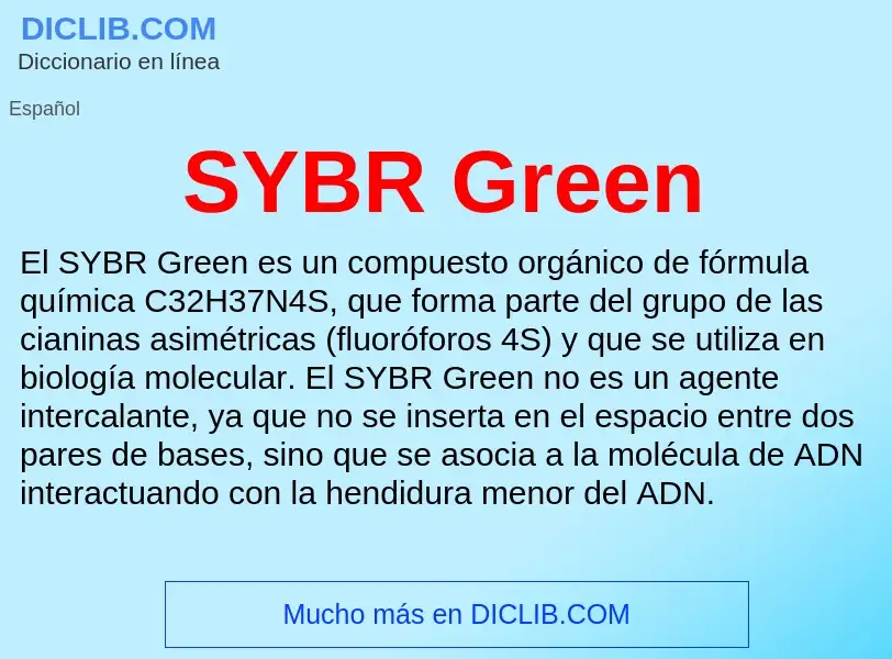 Что такое SYBR Green - определение