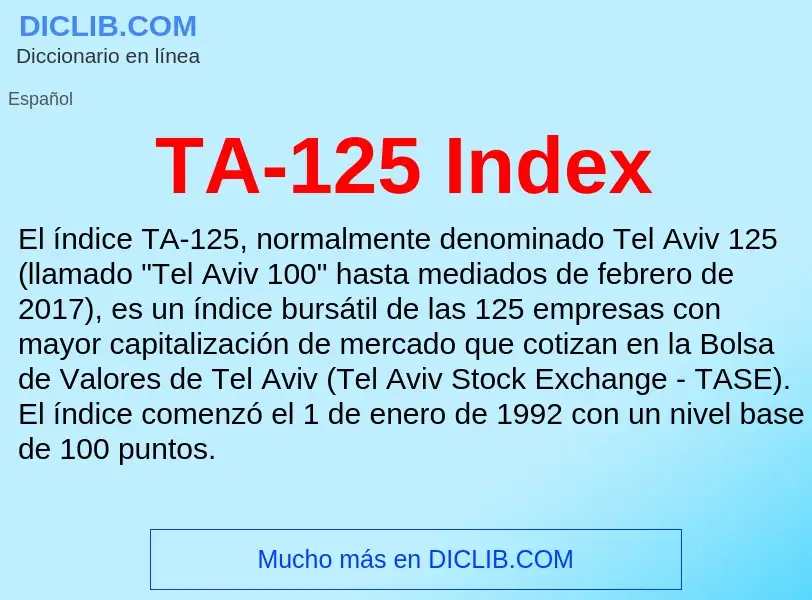 Wat is TA-125 Index - definition