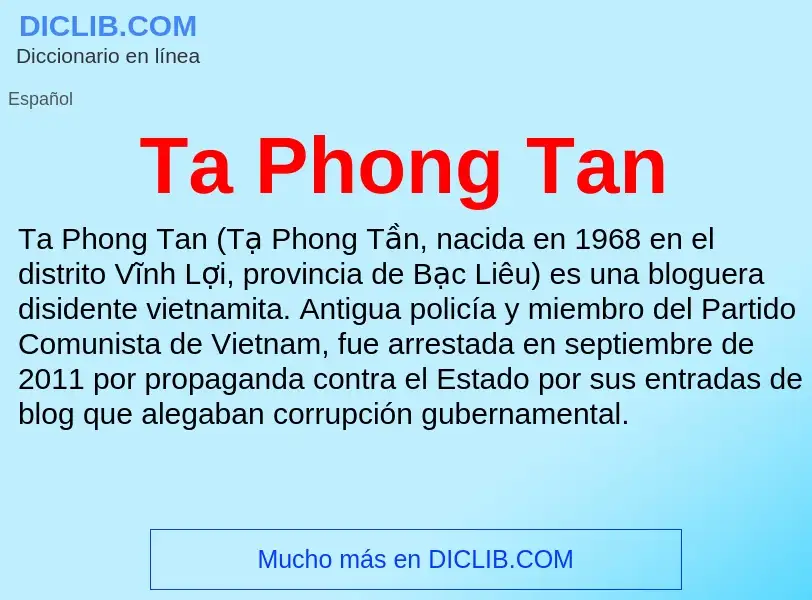 Что такое Ta Phong Tan - определение