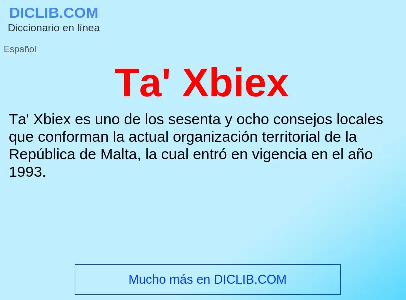 What is Ta' Xbiex - definition