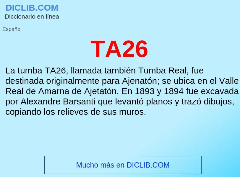 Wat is TA26 - definition