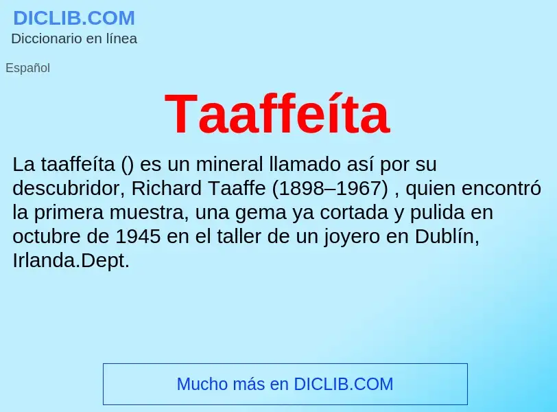 What is Taaffeíta - definition