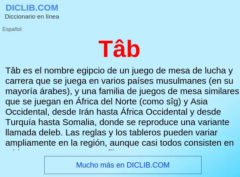 ¿Qué es Tâb? - significado y definición