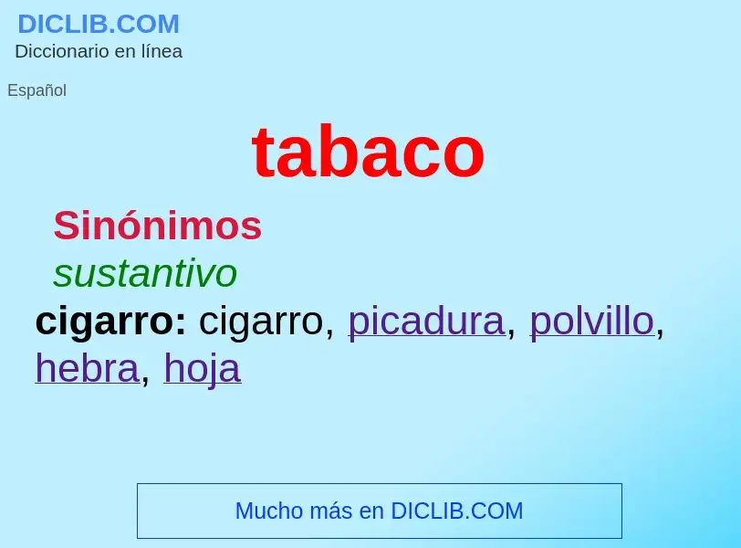 Che cos'è tabaco - definizione